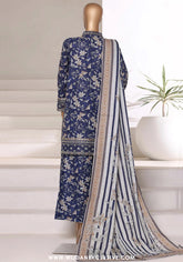 Sadabahar Malika Stitched Embroidered Khaddar Collection - 2025 (BLUE)